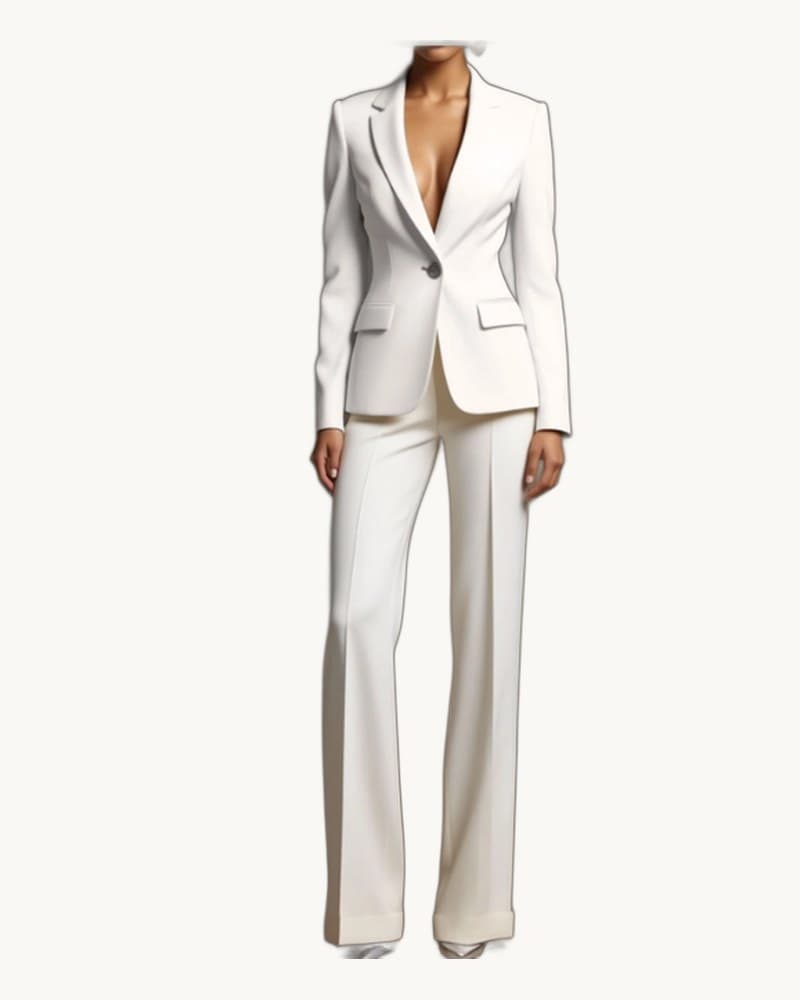 White Blazer and Trousers 2-piece Suit 1