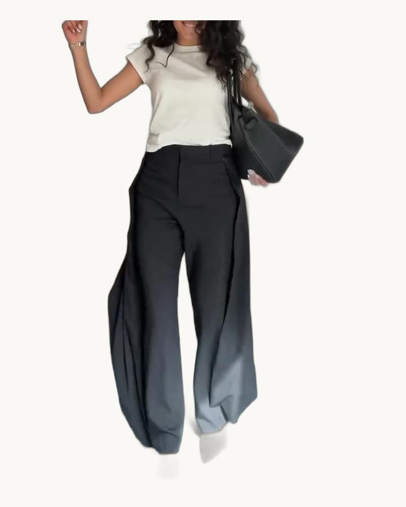 High Waist Draped Wide Leg Suit Pants 1