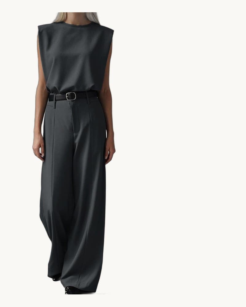 Sleeveless Vest Pullover Top and Loose-fitting Trousers 1