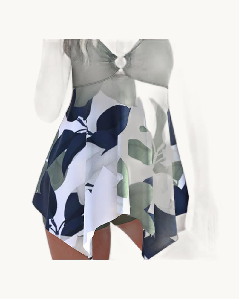 Double-shoulder Strap Beauty Back Digital Printing Swimsuit 1