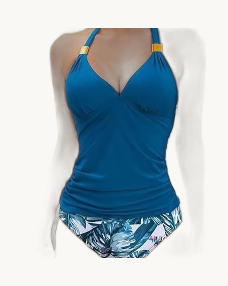 Neck-strap Lace-up Nylon Bikini 1