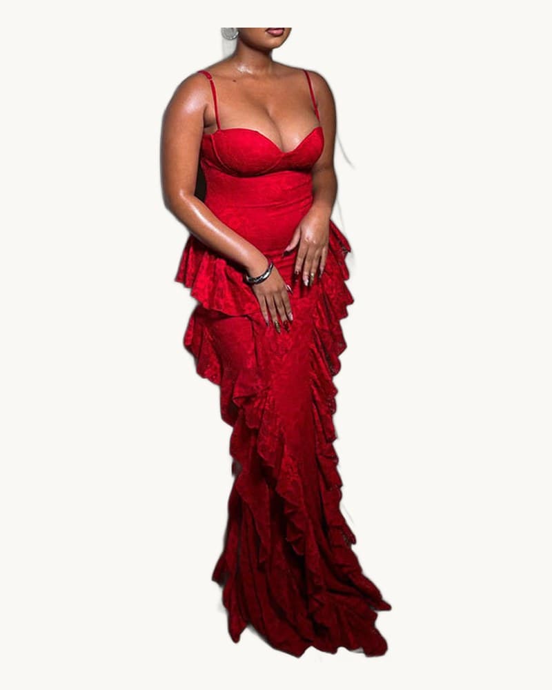 Strapless High-waisted Lace Bodycon Dress 1