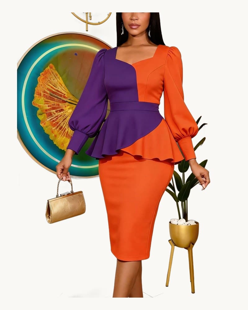 European and American-style Designer Patchwork Color-block 1