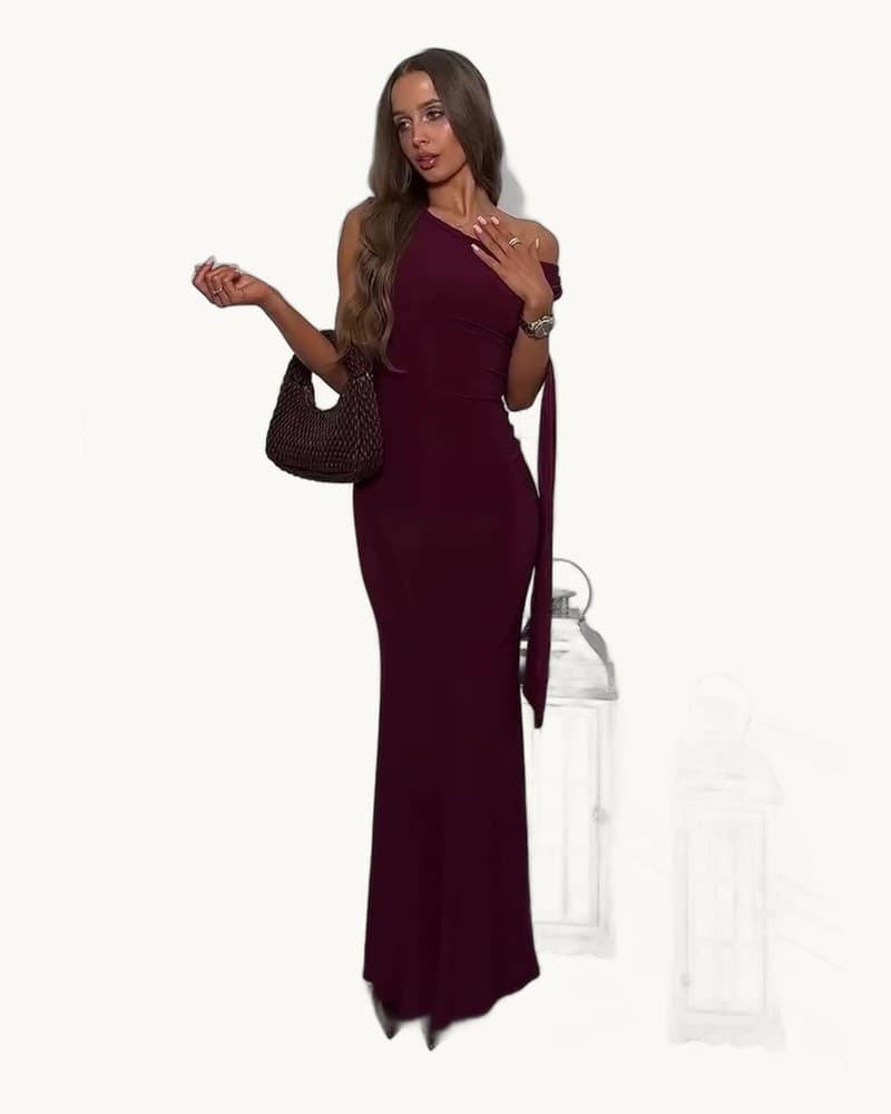Burgundy Backless Strappy Maxi Dress 1