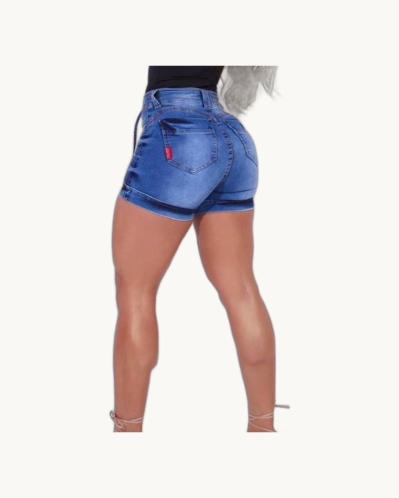 Casual High Waist Skinny Denim Shorts 1