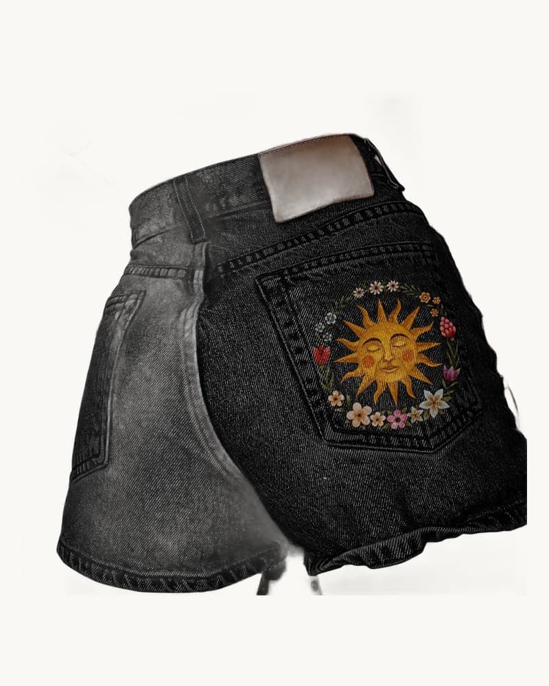 Leisure Commute Style Shorts Denim Women 1