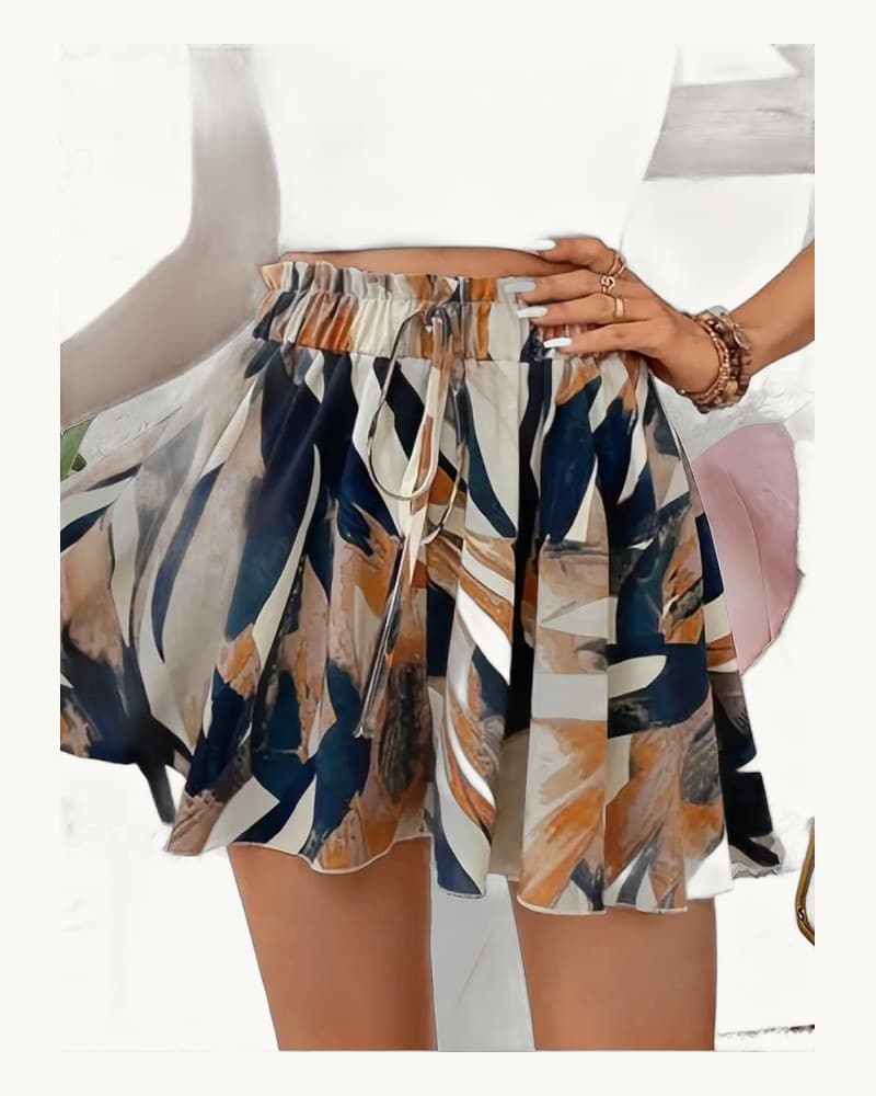 Print Elastic Summer Women's Shorts 1