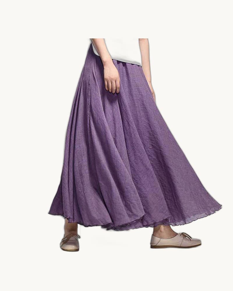 Cotton Linen Style Skirt, Soft and Flowing Skirt, Travel 1