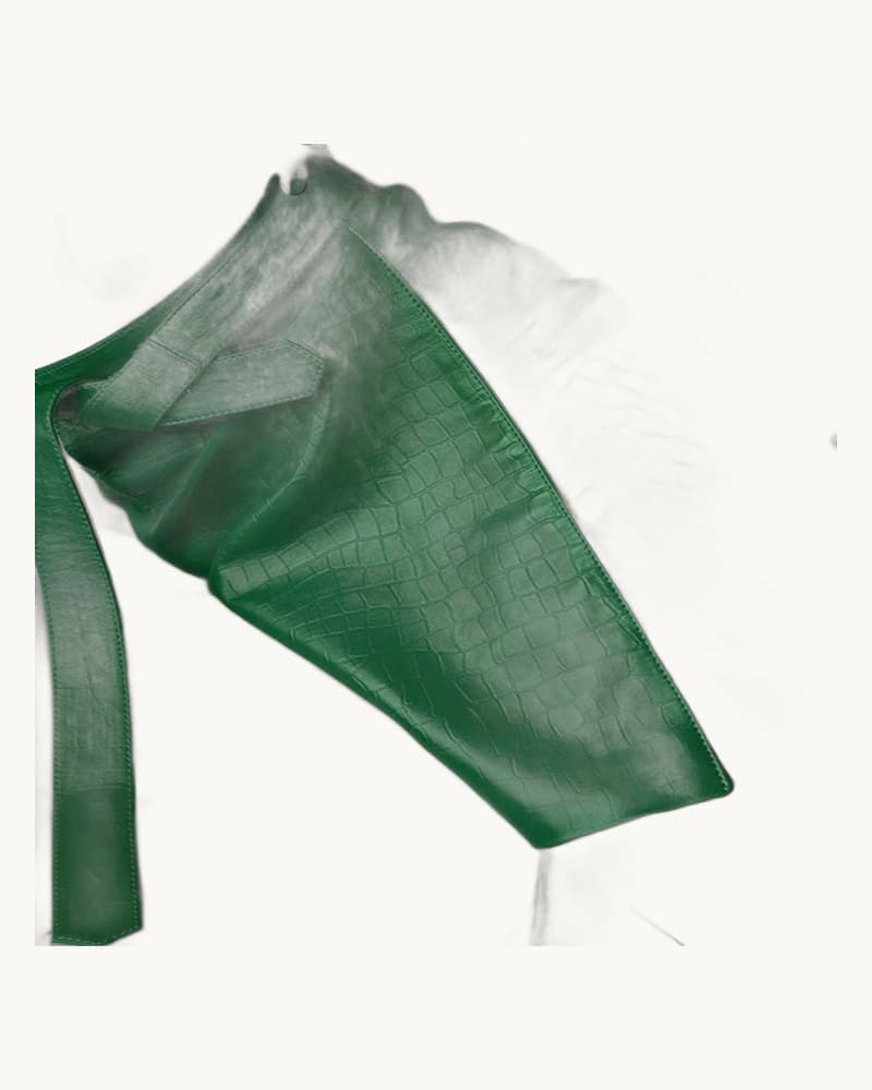 Beyouare Faux Leather Pattern A-line Skirt Women 1