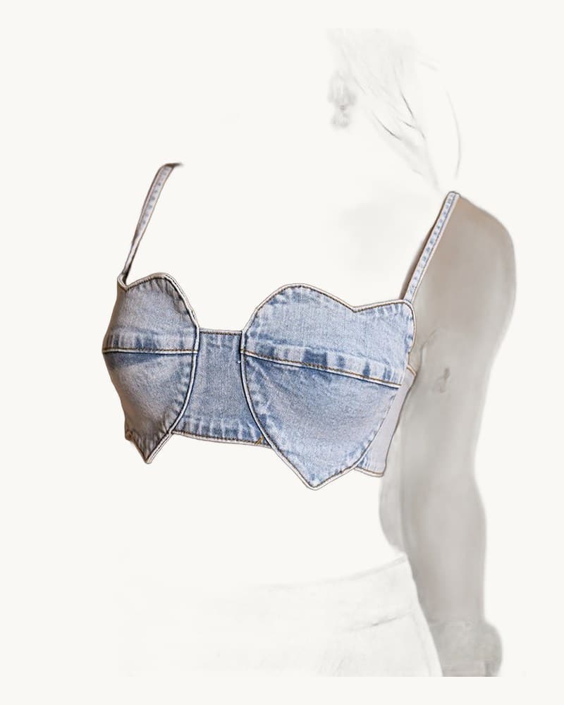 Denim Heart Tube Top 1