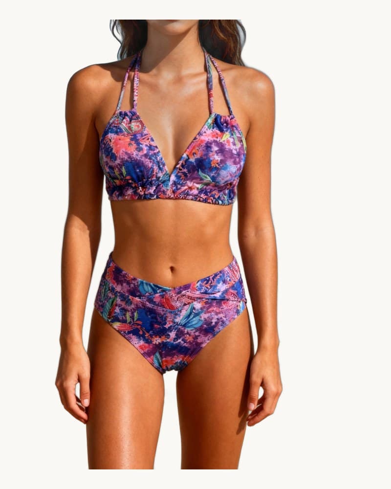 Floral Print Two-piece Swimsuit Women's Bikini Swimwear 1
