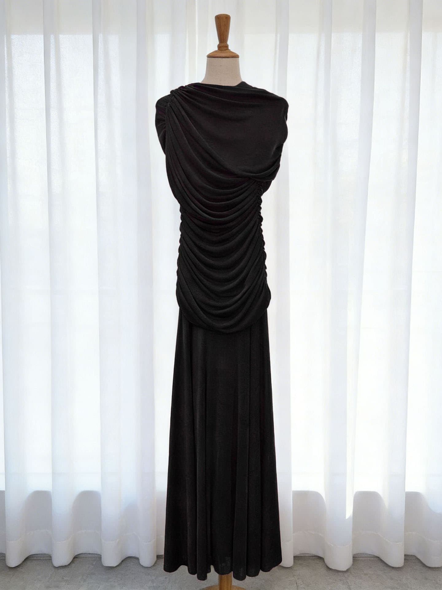 Без Ракави Ролка Фустан со Набран Струк color variant