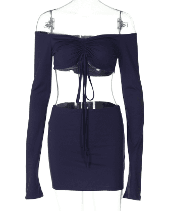 Drawstring Drop Набран Паднат РаменСет од Два Дела Сукња Сет Y2k color variant