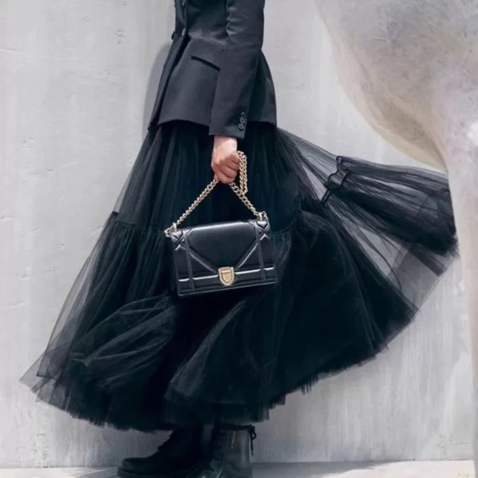 Црн Мрежест Макси Раб Сукња, Макси Фустан, Средно-length Сукња, color variant