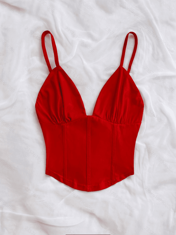 Пролет и Лето Моден Ретро Секси V-Деколте -Рамен color variant