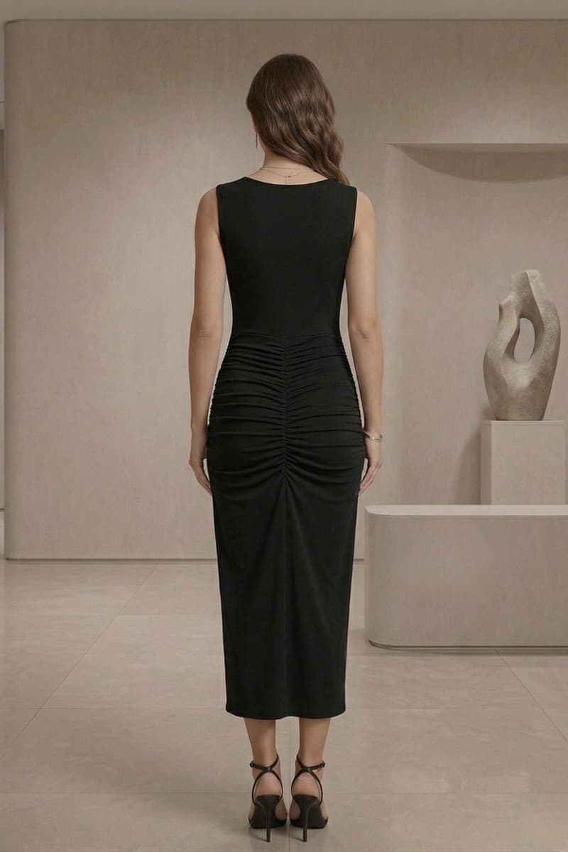 Fitted Maxi Dress Casual and Formal Poly Blend Maxi Dress 1