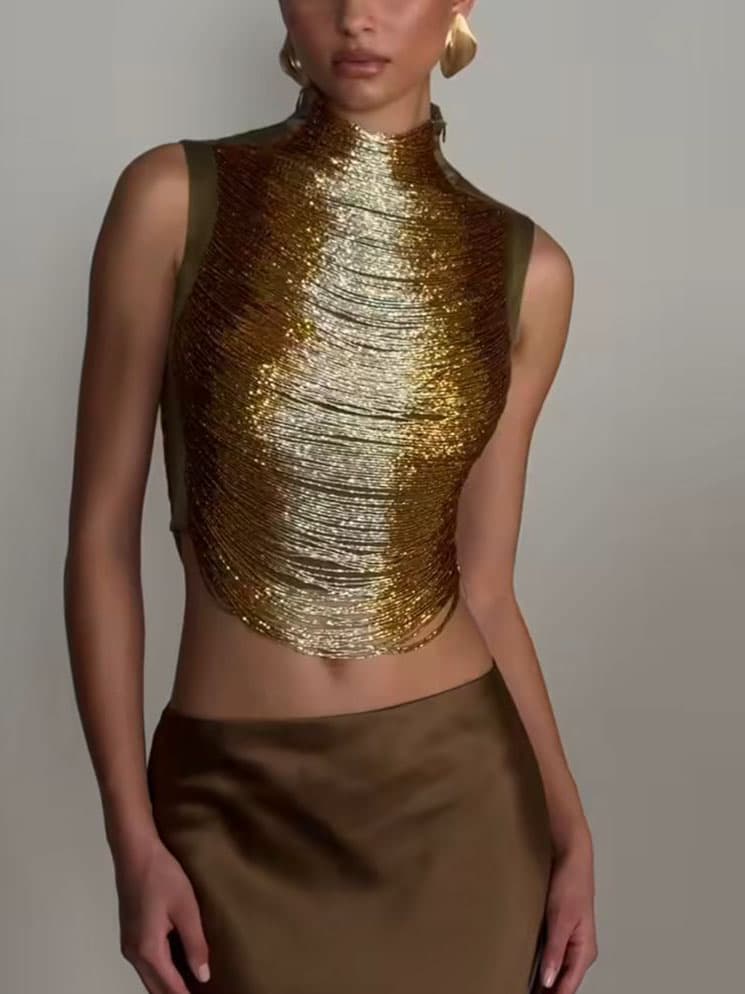 Елегантен Без Ракави Реси-trimmed Zippered Сатен Fishtail color variant