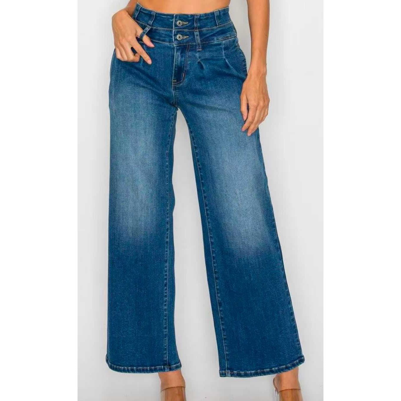 Medium Blue Elastic Waist Jeans 1