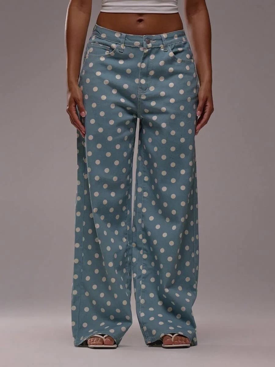 Кежуал на Точки Среден Струк Non-Еластичен Фармерки color variant