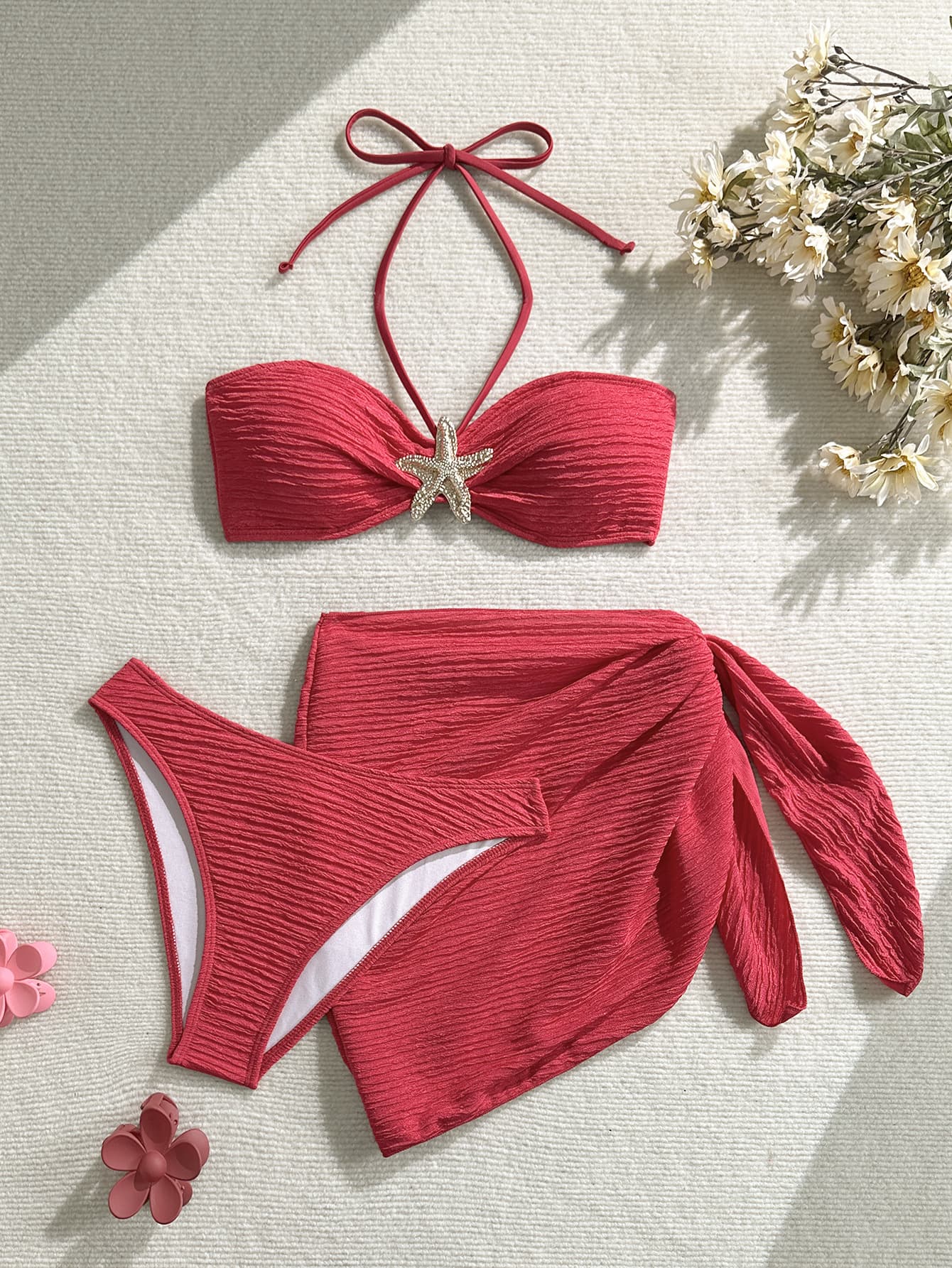 Секси Женски Сет од Два Дела Капини Костим Three-Дел Bikini Сет color variant