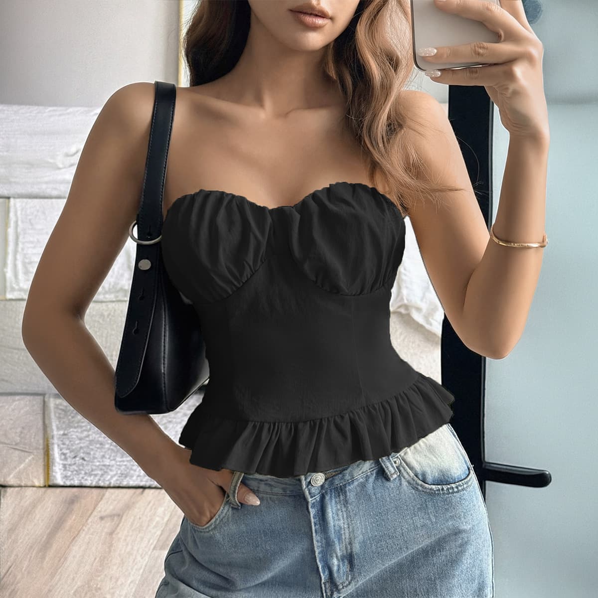 Spicy Девојки Стил Моден -Рамен Маица Без Ракави color variant