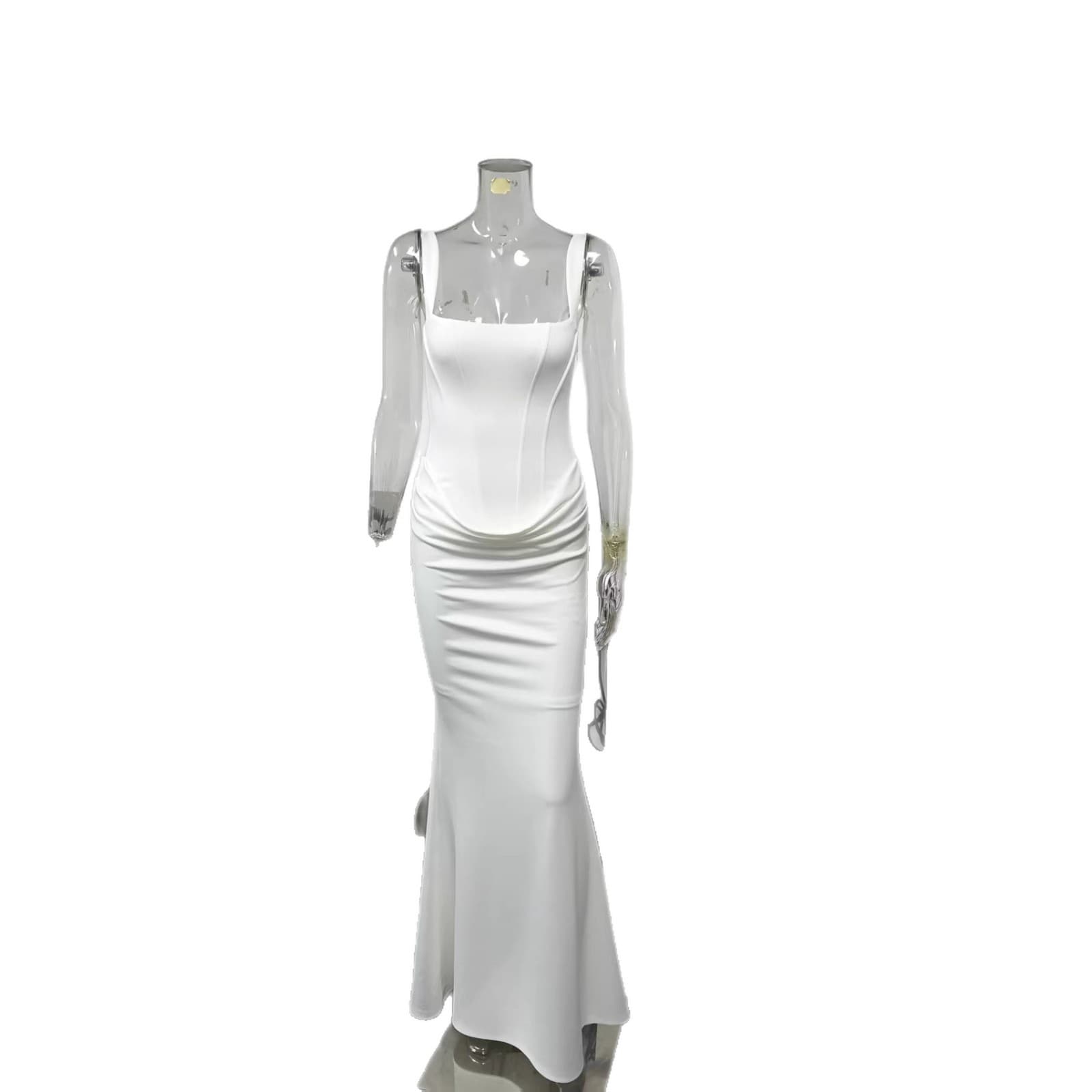 Елегантен Без Трегери Долг Бел Слип Фустан за Женски color variant