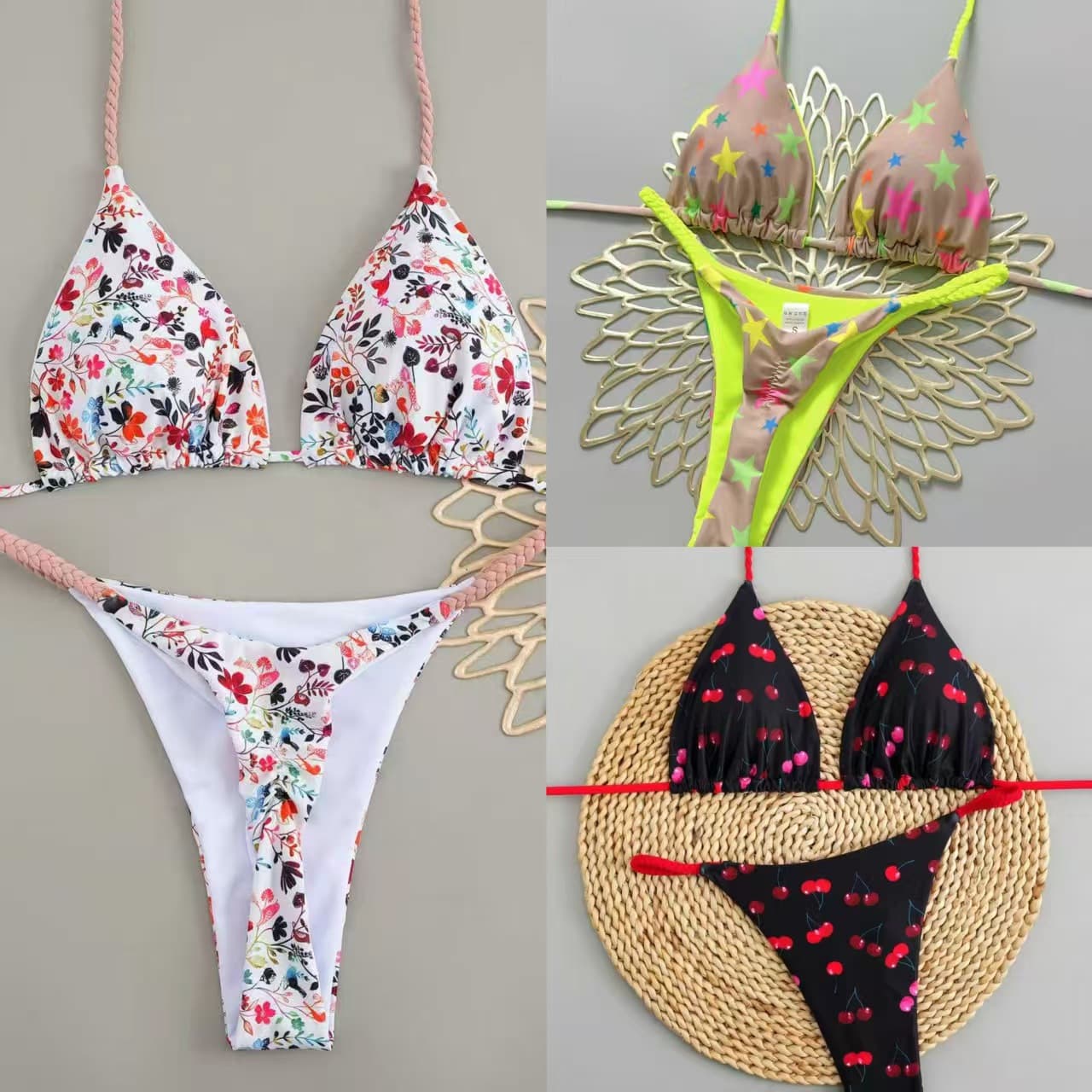 Strappy Sexy Swimsuit Womens High-end Braided Cord Design 1