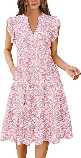 Лето Елегантен Принтан Фустан со Карнерест Ракав color variant