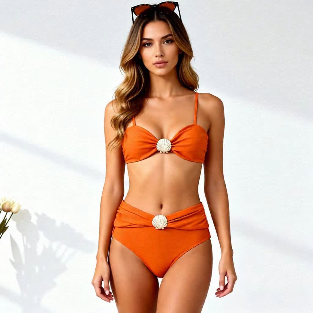 Еднобоен-Боја Strappy Tube-Топ Bikini Плажа Одмор Капини Костим color variant