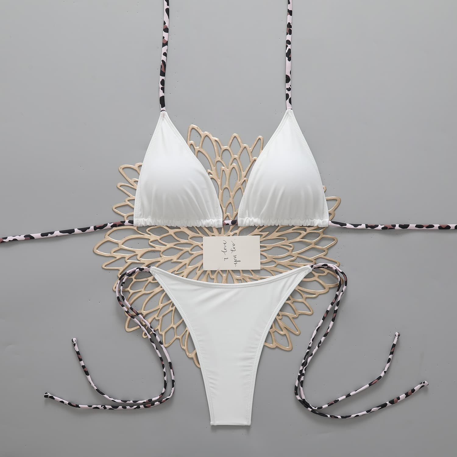 Feminine Шик Triangle-string Bikini Сет color variant