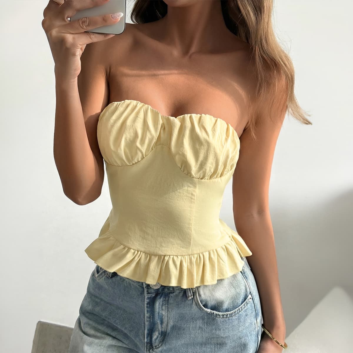 Spicy Девојки Стил Моден -Рамен Маица Без Ракави color variant