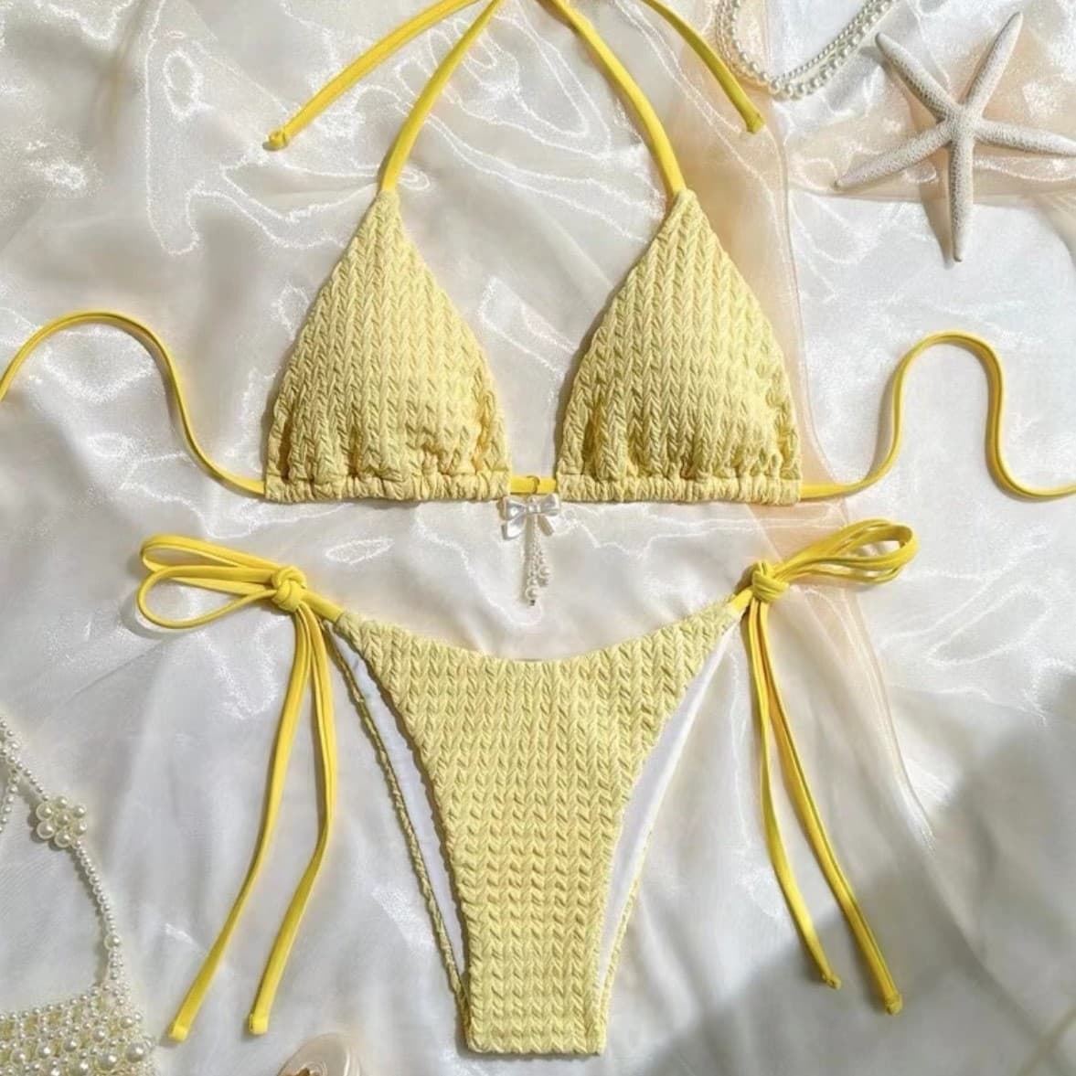 Feminine Backless Strappy Bikini 1