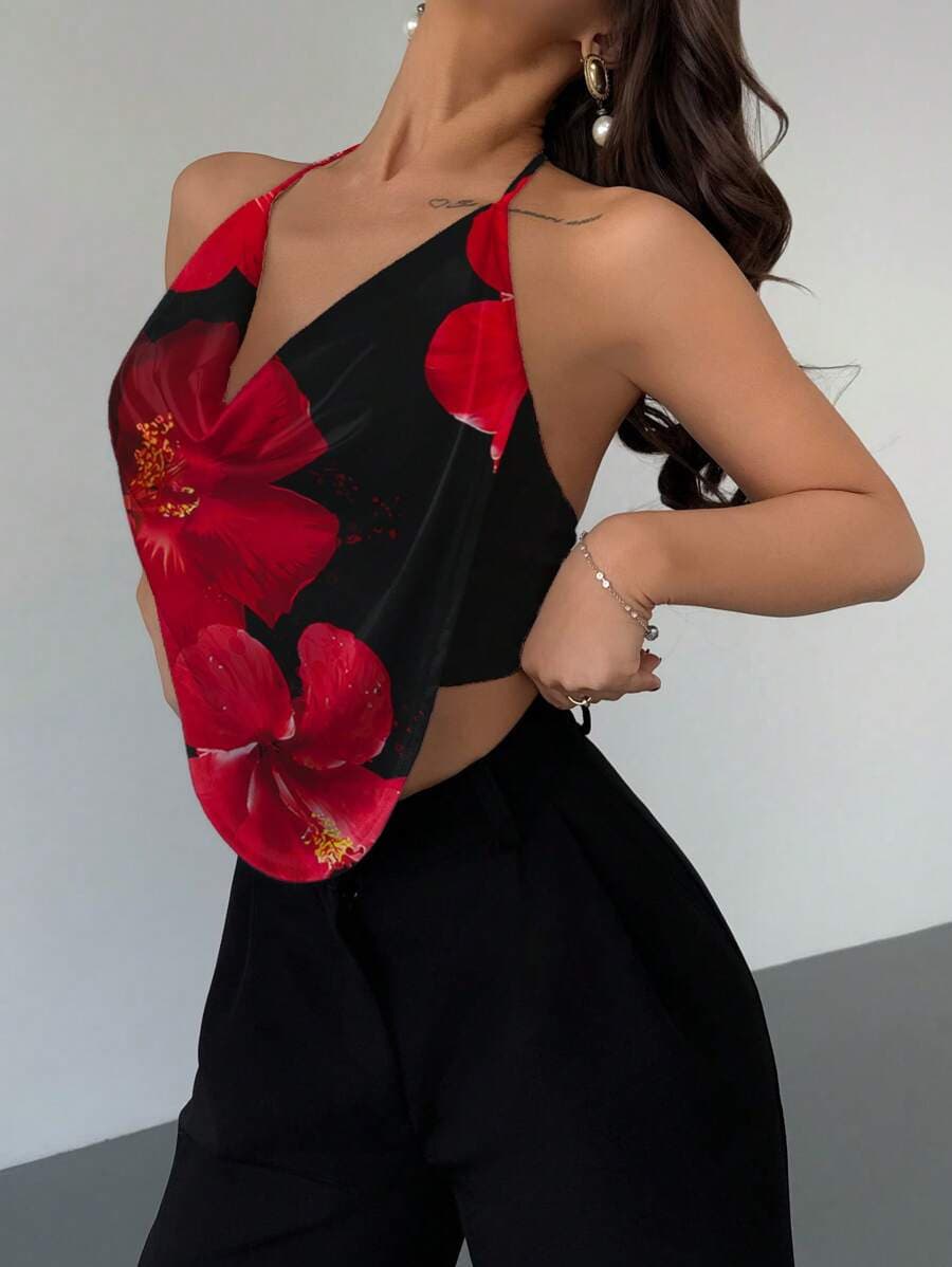 Y2k на Врат Деколте V-Деколте Без Грб Камисол color variant