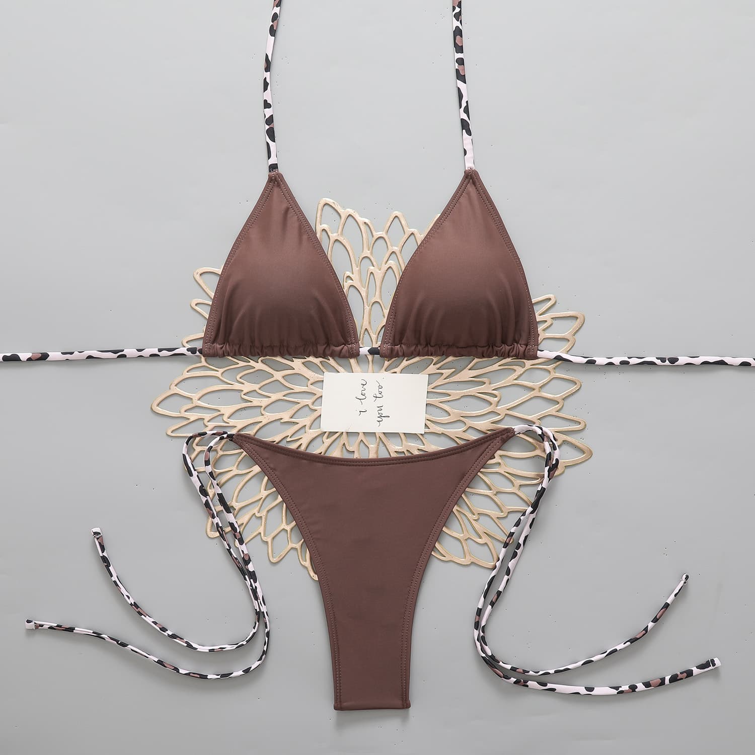 Feminine Шик Triangle-string Bikini Сет color variant