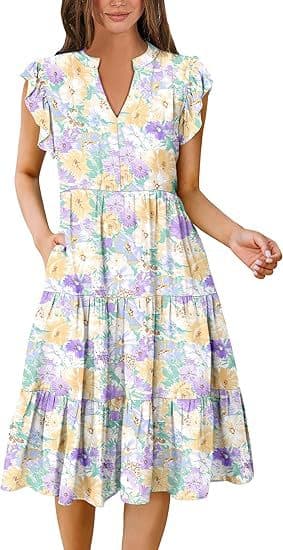 Лето Елегантен Принтан Фустан со Карнерест Ракав color variant