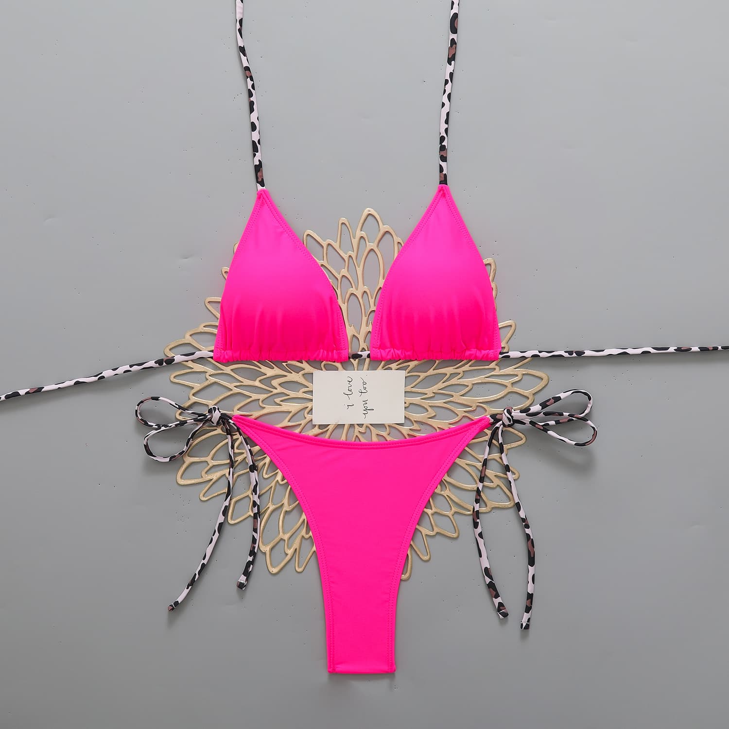 Feminine Шик Triangle-string Bikini Сет color variant