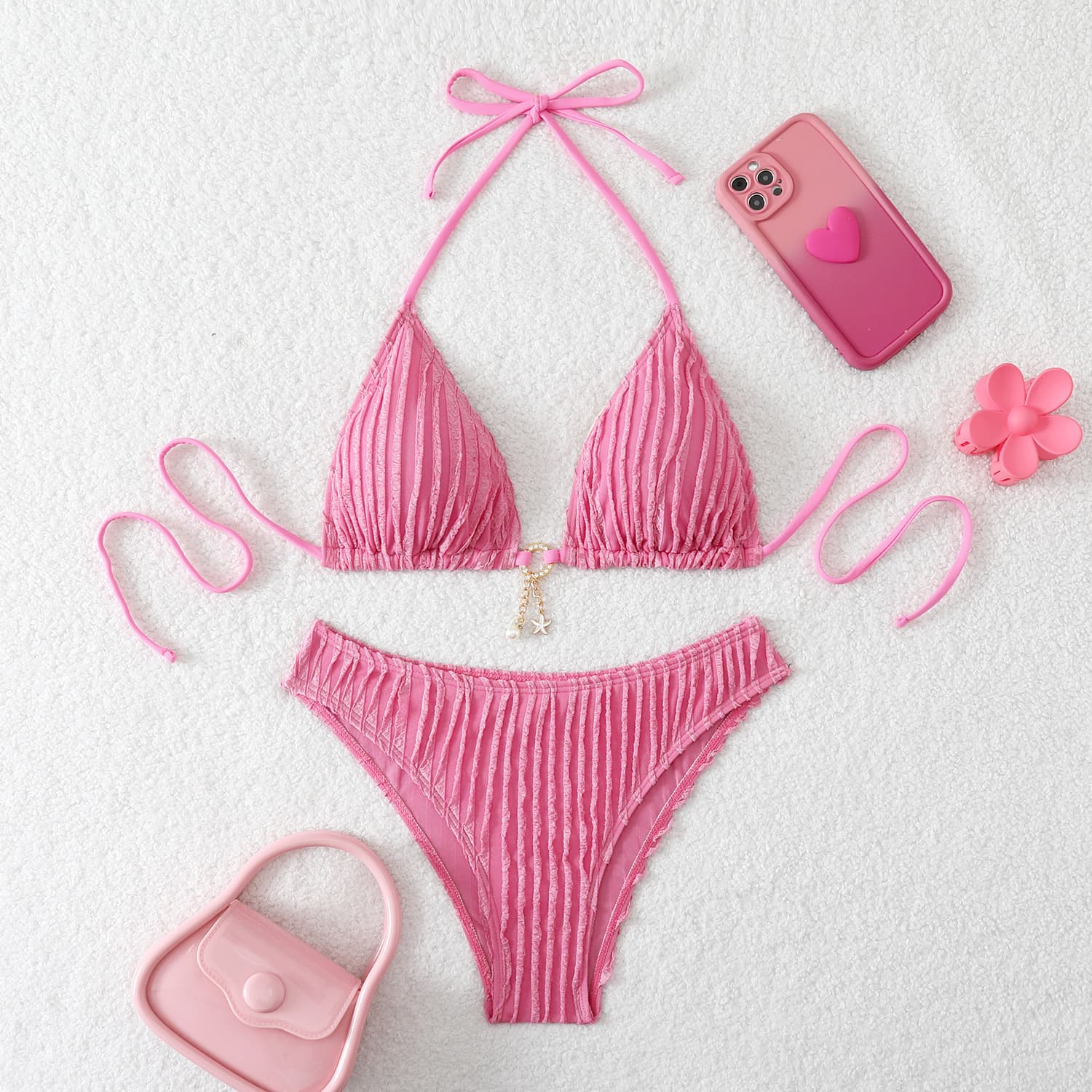 Special Fabric Drawstring Трегери Капини Костим Женски Bikini color variant