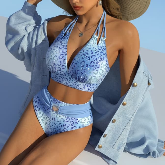 Градиент Леопард-Принт Bikini за Плажа, Spa, и Bathing color variant