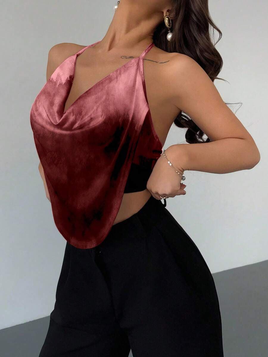 Y2k на Врат Деколте V-Деколте Без Грб Камисол color variant