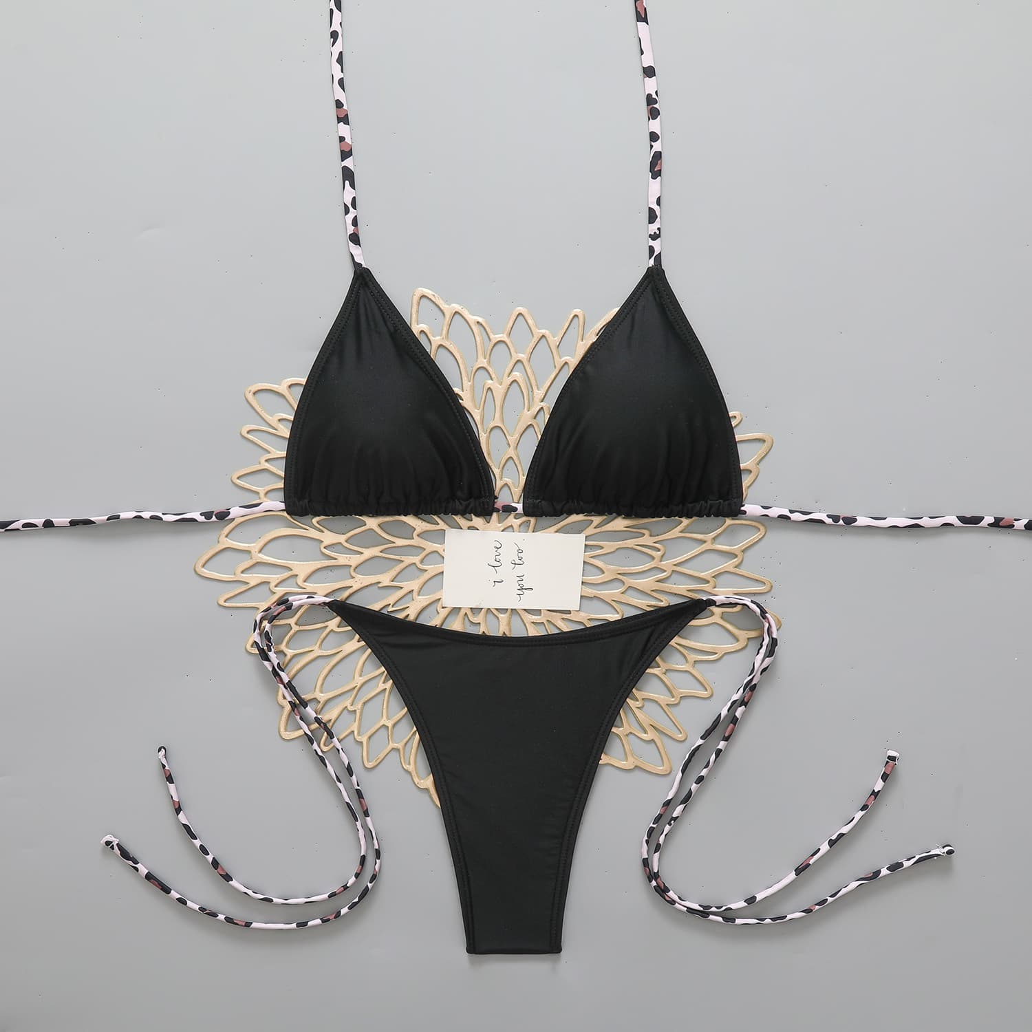 Feminine Шик Triangle-string Bikini Сет color variant