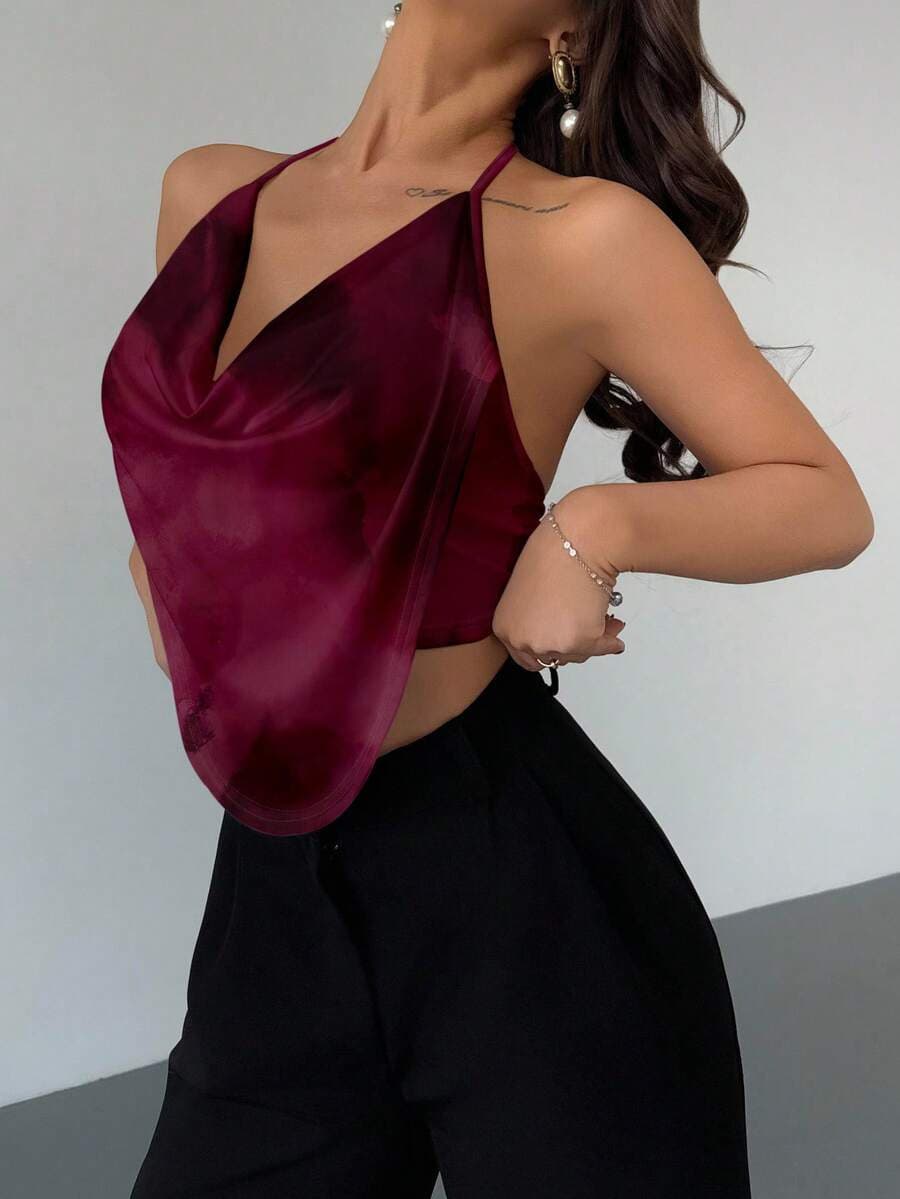 Y2k на Врат Деколте V-Деколте Без Грб Камисол color variant