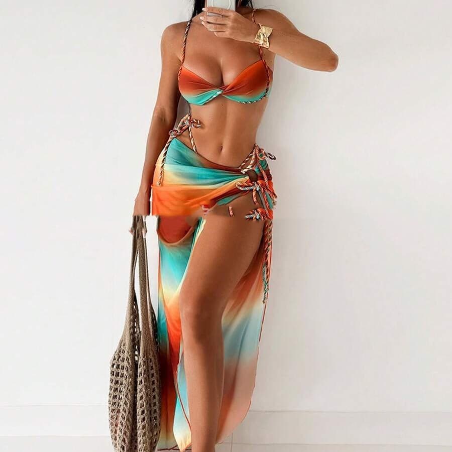 Gradient Womens Braided Rope Bikini 1